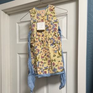 Cornelloki Floral Kids Dress in Yellow and Blue